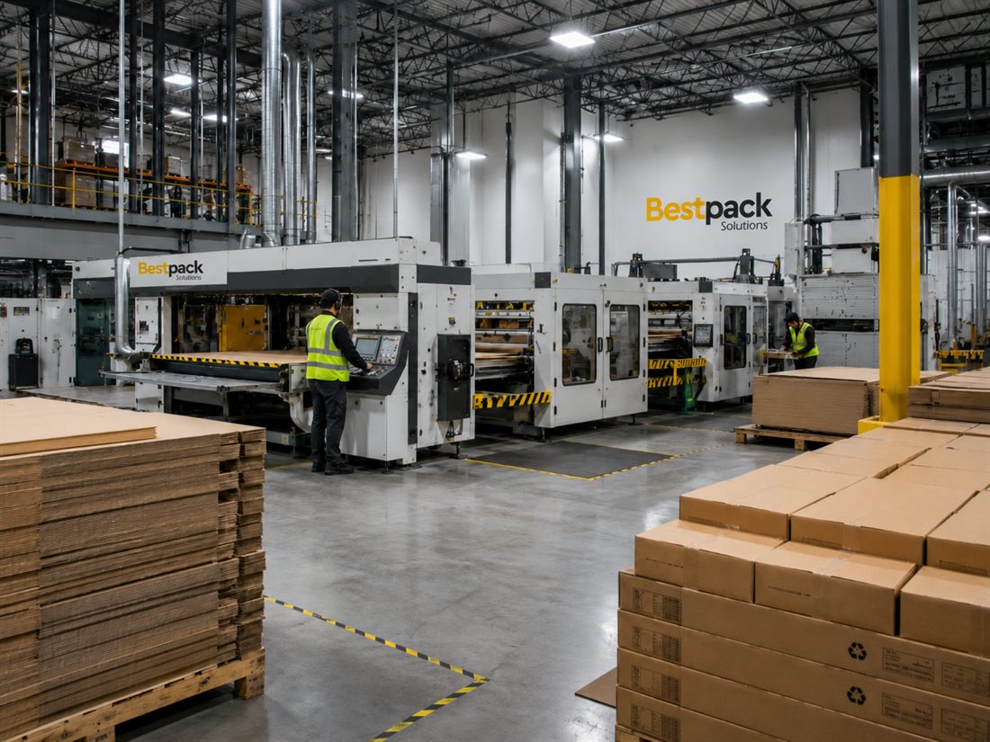 Línea de producción de cajas de cartón corrugado de BestPack Solutions